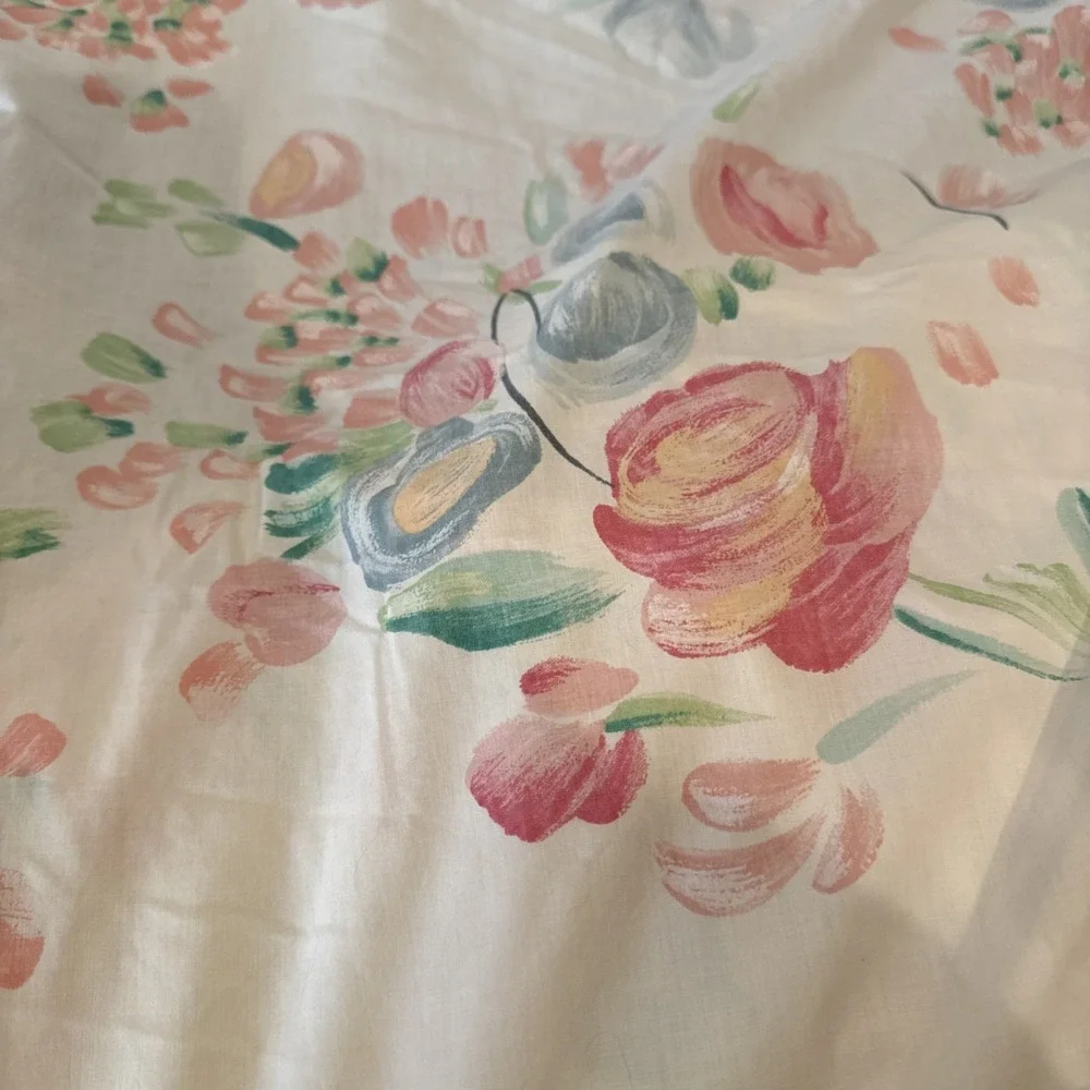 Vintage 80's/90's Floral Twin Sheet Set And Bedskirt Revman‎ Flat Fitted Case